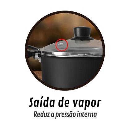 Imagem de Jogo de Caçarolas 05 Peças com Tampa de Vidro e Utensílios