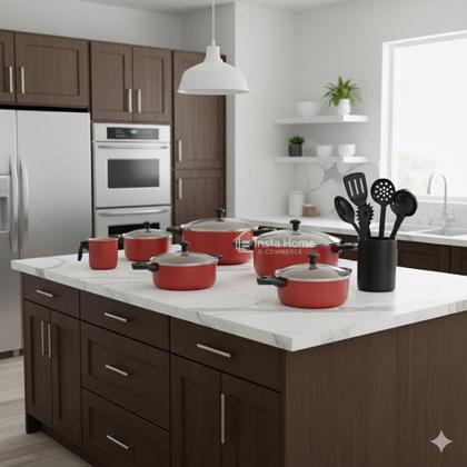 Imagem de Jogo de Caçarolas Caneco 11 Peças Antiaderente Teflon Panelas Grande