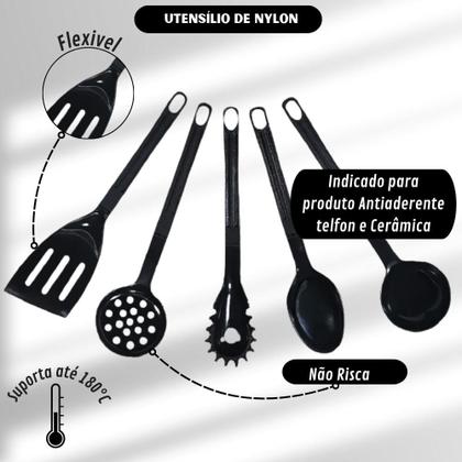 Imagem de Jogo de Caçarolas Caneco 11 Peças Antiaderente Teflon Panelas Grande