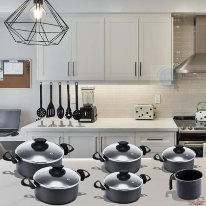 Imagem de Jogo de Caçarolas Caneco 11 Peças Antiaderente Teflon Panelas Grande