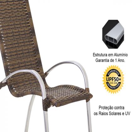 Imagem de Jogo de Cadeira e Mesa Garden em Alumínio Fibra Sintética Área Externa ou Interna Trama Original