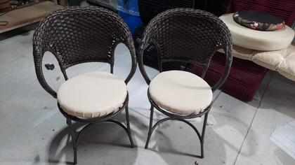 Imagem de Jogo de Cadeiras e Mesa 4 Cadeiras Tecido Lisato Bege Fibra Sintética Área Externa Interna Varanda Fibras