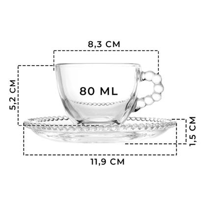Imagem de Jogo De Café Da Manhã Com Xícaras Para Café Açucareiro E Meleira Cristal