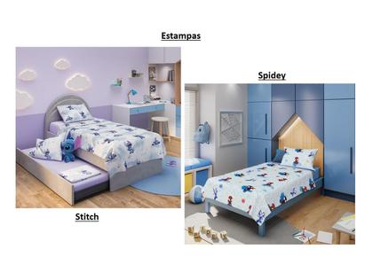 Imagem de Jogo de Cama 100% Algodão Solteiro Estampado Personagem - Com 3 Peças - 1,40m X 2,10m