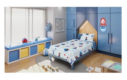 Imagem de Jogo de Cama 100% Algodão Solteiro Estampado Personagem - Com 3 Peças - 1,40m X 2,10m