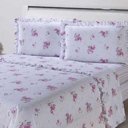 Imagem de Jogo de Cama 400 Fios Lençol Casal 3 Peças Estampado Estampas Sortidas