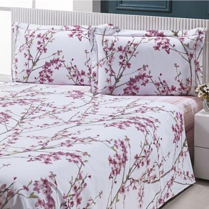 Imagem de Jogo de Cama 400 Fios Lençol Casal 3 Peças Estampado Estampas Sortidas
