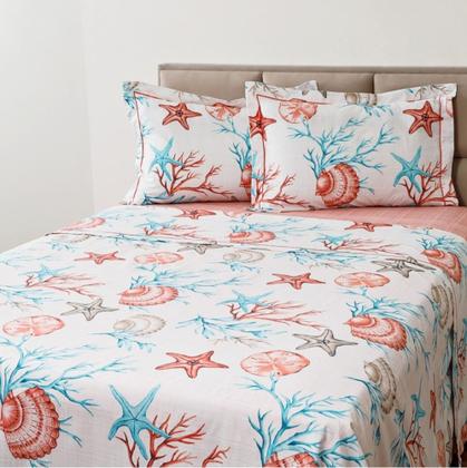 Imagem de Jogo de Cama 400 Fios Lençol Casal 4 Peças Estampado Estampas Sortidas