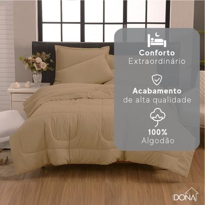 Imagem de Jogo de Cama 6 Peças Edredom Casal Queen Com Jogo de Lençol 100% Algodão