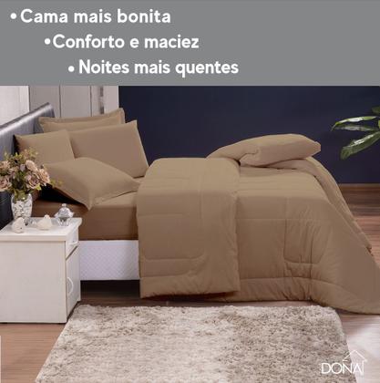 Imagem de Jogo de Cama 6 Peças Edredom Casal Queen Com Jogo de Lençol 100% Algodão