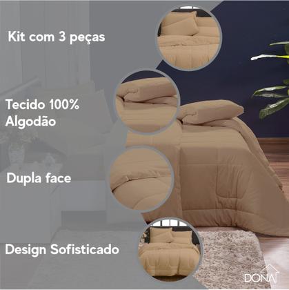 Imagem de Jogo de Cama 6 Peças Edredom Casal Queen Com Jogo de Lençol 100% Algodão