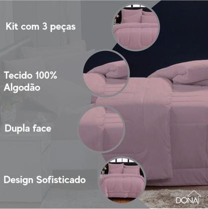 Imagem de Jogo de Cama 6 Peças Edredom Casal Queen Com Jogo de Lençol 100% Algodão