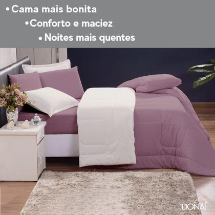 Imagem de Jogo de Cama 6 Peças Edredom Casal Queen Com Jogo de Lençol 100% Algodão