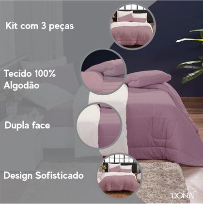 Imagem de Jogo de Cama 6 Peças Edredom Casal Queen Com Jogo de Lençol 100% Algodão