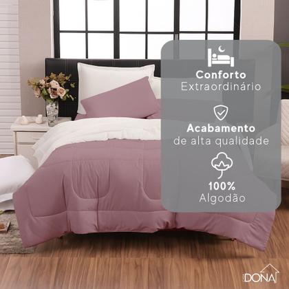 Imagem de Jogo de Cama 6 Peças Edredom Casal Queen Com Jogo de Lençol 100% Algodão