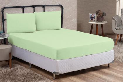 Imagem de Jogo de Cama Box King Size 04 Peças Liso 100% Algodão Linha Prime Percal 200 Fios