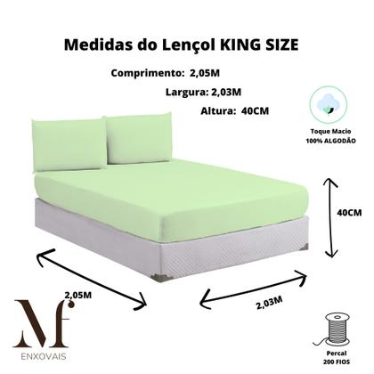 Imagem de Jogo de Cama Box King Size 04 Peças Liso 100% Algodão Linha Prime Percal 200 Fios