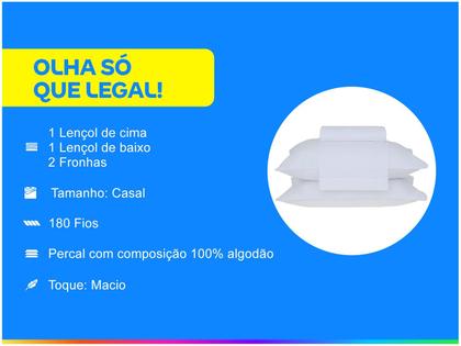 Imagem de Jogo de Cama Casal 180 Fios Buddemeyer Basic Percalle 04 Peças