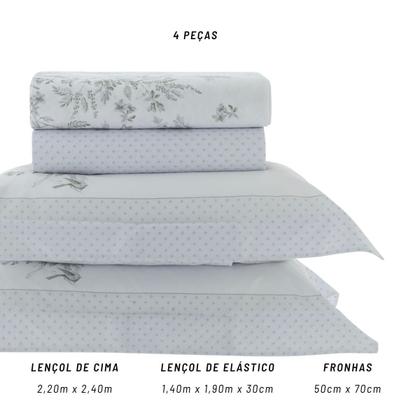 Imagem de Jogo de Cama Casal 200 Fios Kacyumara 04 Peças Vida Bela Elegancy