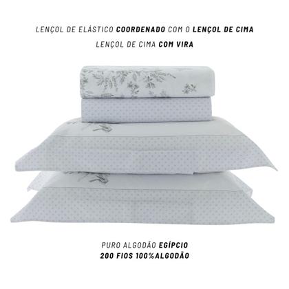 Imagem de Jogo de Cama Casal 200 Fios Kacyumara 04 Peças Vida Bela Elegancy