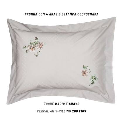 Imagem de Jogo de Cama Casal 200 Fios Kacyumara 04 Peças Vida Bela Erdene