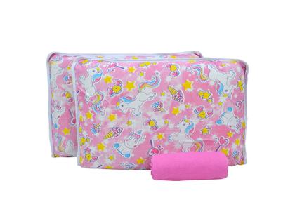 Imagem de Jogo De Cama Casal 3 Peças Em Malha Com Elástico Estampa Unicórnios