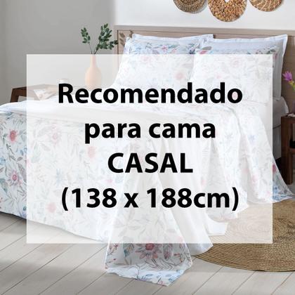 Imagem de Jogo de Cama Casal 4 peças Lençol com Elástico 100 Algodão Percal 130 Fios 138x188x35cm Dohler