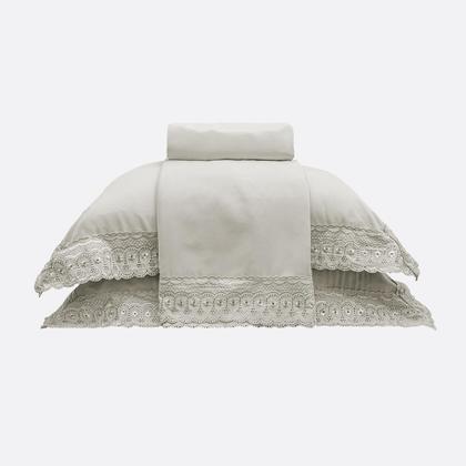 Imagem de Jogo de Cama Casal Bordado Inglês Premium Appel Home