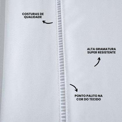 Imagem de Jogo de Cama Casal Completo Lençol com Virol Percal 400 Fios Ponto Palito Branco 04 Peças