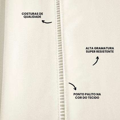 Imagem de Jogo de Cama Casal Completo Lençol com Virol Percal 400 Fios Ponto Palito Palha 04 Peças