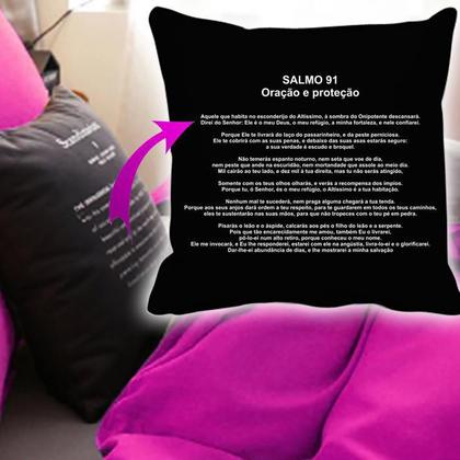 Imagem de Jogo de cama casal comum 7 peças com edredom pink grey