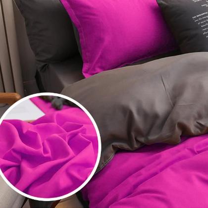 Imagem de Jogo de cama casal comum 7 peças com edredom pink grey