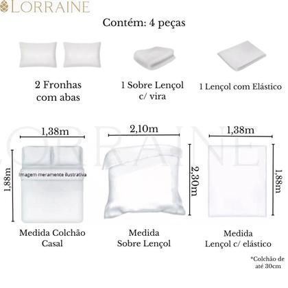 Imagem de Jogo De Cama Casal Jolitex Toque De 1000Fios Thousand 4 Pçs