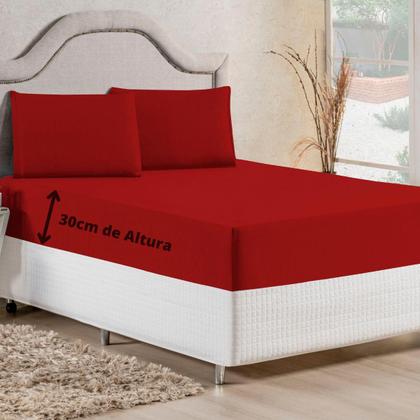 Imagem de Jogo de Cama Casal King Malha 100% Algodão 03 Peças Com Elástico