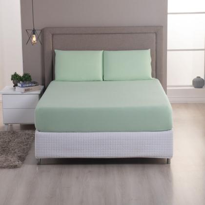 Imagem de Jogo de Cama Casal King Malha 100% Algodão 03 Peças Com Elástico