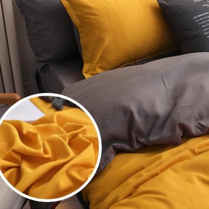 Imagem de Jogo De Cama Casal King Size 7 Peças Amarelo Decor Gray