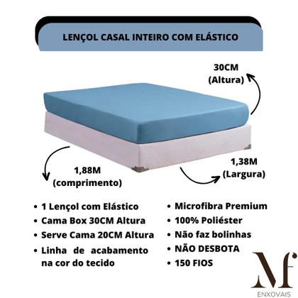 Imagem de Jogo de Cama Casal Lençol com Elástico Microfibra Premium 03 Peças Roupa de Cama Box para Revenda