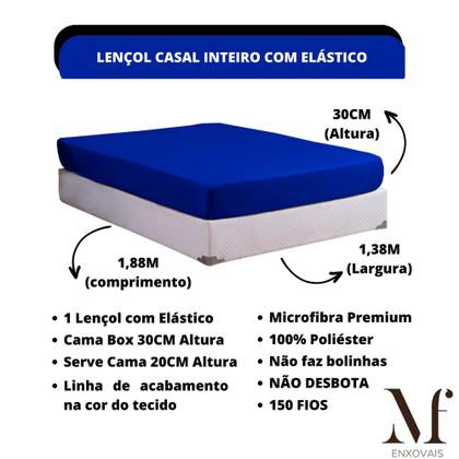 Imagem de Jogo de Cama Casal Lençol com Elástico Microfibra Premium 03 Peças Roupa de Cama Box para Revenda