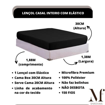 Imagem de Jogo de Cama Casal Lençol com Elástico Microfibra Premium 03 Peças Roupa de Cama Box para Revenda