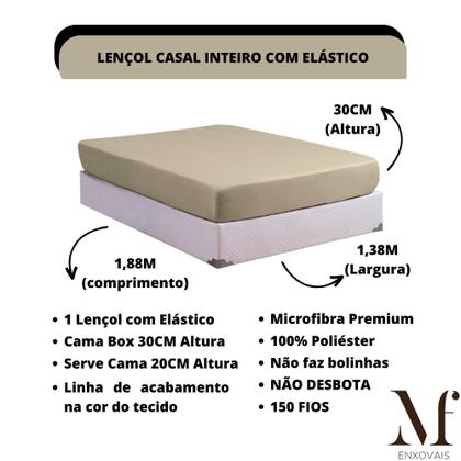 Imagem de Jogo de Cama Casal Lençol com Elástico Microfibra Premium 03 Peças Roupa de Cama Box para Revenda