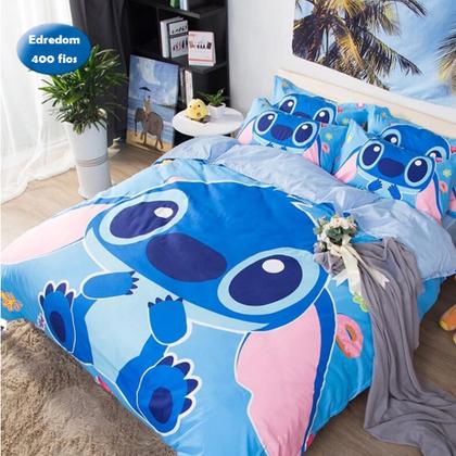 Imagem de Jogo de cama casal lilo & stitch 4 peças 400 fios