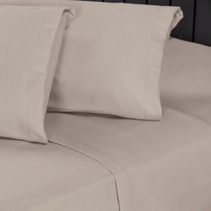 Imagem de Jogo de Cama Casal Padrão 400 Fios Percal 04 Peças Com Barra, Antiácaro, Antipilling com Toque Macio