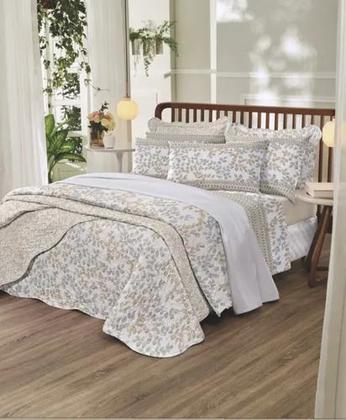 Imagem de Jogo De Cama Casal Santista Prata 150 Fios 100aLG Naturale