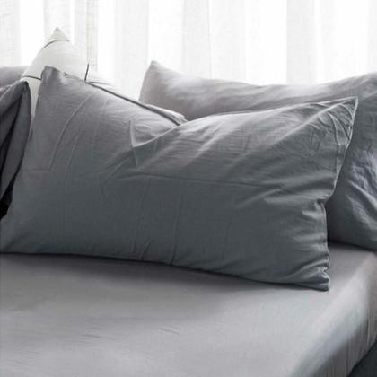 Imagem de Jogo de cama cinza casal padrão 4 pç com edredom 240x240cm