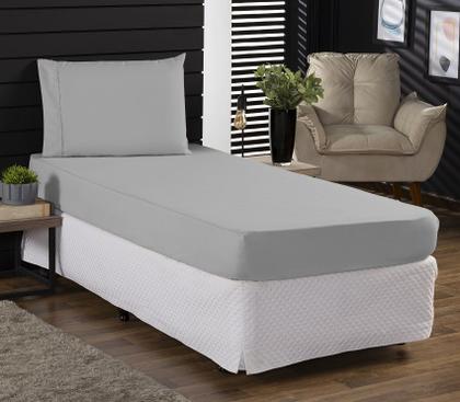 Imagem de Jogo de Cama Classic Solteiro Percal 400 Fios Ponto Palito 02 Peças, Antiácaro, Toque Macio e Confortável