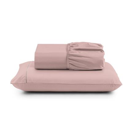 Imagem de Jogo de Cama Classic Solteiro Percal 400 Fios Ponto Palito 02 Peças, Antiácaro, Toque Macio e Confortável