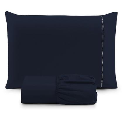 Imagem de Jogo de Cama Classic Solteiro Percal 400 Fios Ponto Palito 02 Peças, Antiácaro, Toque Macio e Confortável