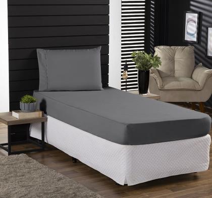 Imagem de Jogo de Cama Classic Solteiro Percal 400 Fios Ponto Palito 02 Peças, Antiácaro, Toque Macio e Confortável