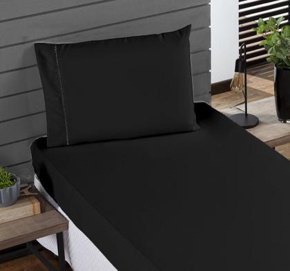 Imagem de Jogo de Cama Classic Solteiro Percal 400 Fios Ponto Palito 02 Peças, Antiácaro, Toque Macio e Confortável