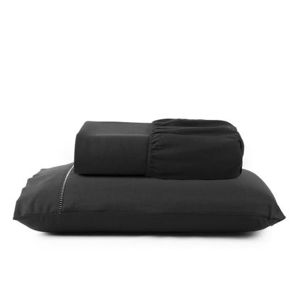 Imagem de Jogo de Cama Classic Solteiro Percal 400 Fios Ponto Palito 02 Peças, Antiácaro, Toque Macio e Confortável